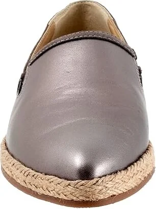 Trotters Estelle Women's Flat Shoes Pewter Metallic : 7.5 W (D), Canvas - Image 5