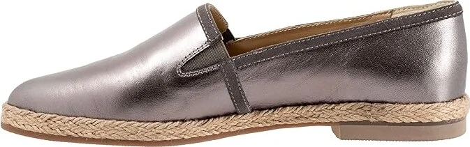 Trotters Estelle Women's Flat Shoes Pewter Metallic : 7.5 W (D), Canvas - Image 6