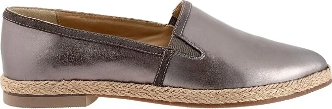 Trotters Estelle Women's Flat Shoes Pewter Metallic : 7.5 W (D), Canvas - Image 7