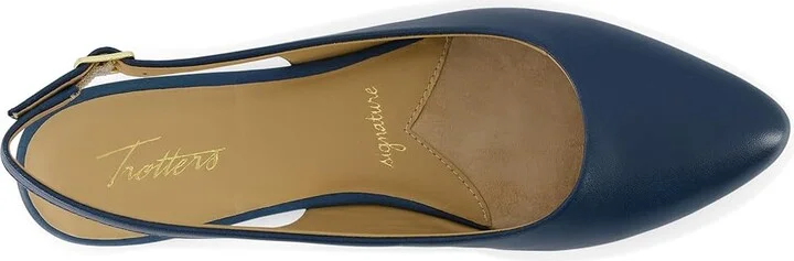 Trotters Evelyn Women's Flat Shoes Blue : 7 M (B), Leather - Image 2
