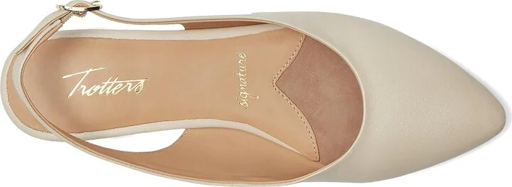 Trotters Evelyn Women's Flat Shoes Ivory : 6 W (D), Leather - Image 2
