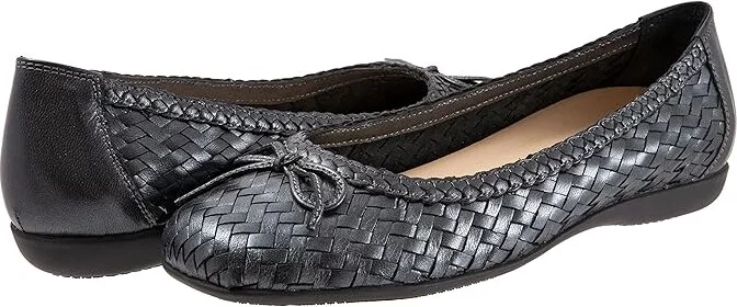 Trotters Gillian Women's Shoes Grey Metallic : 11 M (B), Leather