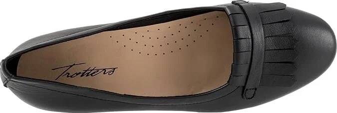 Trotters Greyson Women's Flat Shoes Black : 11 M (B), Leather - Image 2
