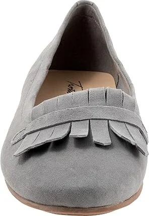 Trotters Greyson Women's Flat Shoes Smoke Grey Suede : 8 W (D) - Image 5