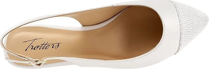 Trotters Halsey Women's Shoes White Leather : 9 N (AA) - Image 2