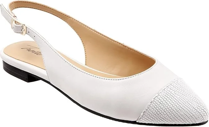 Trotters Halsey Women's Shoes White Leather : 9 N (AA)