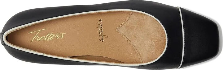 Trotters Harbor Women's Flat Shoes Black/White : 11 WW (EE), Leather/Rubber - Image 2