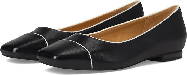 Trotters Harbor Women's Flat Shoes Black/White : 11 WW (EE), Leather/Rubber