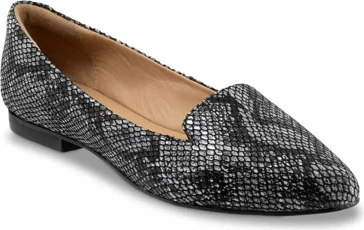 Grey Snake Print Leather