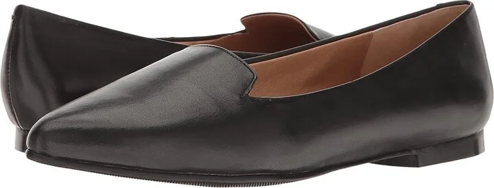 Trotters Harlowe Women's Flat Shoes Black : 6 N (AA), Leather/Suede
