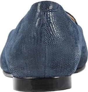 Trotters Harlowe Women's Flat Shoes Navy Soft Lizard Embossed Patent Suede : 7 N (AA), Suede/Leather - Image 5
