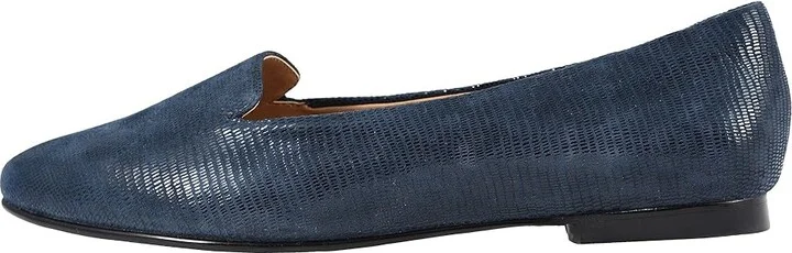 Trotters Harlowe Women's Flat Shoes Navy Soft Lizard Embossed Patent Suede : 7 N (AA), Suede/Leather - Image 7