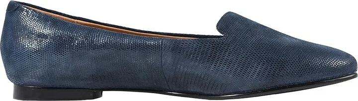 Trotters Harlowe Women's Flat Shoes Navy Soft Lizard Embossed Patent Suede : 7 N (AA), Suede/Leather - Image 8
