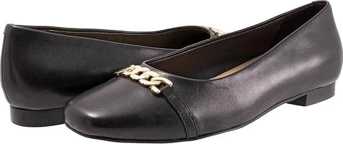 Trotters Harmony Women's Flat Shoes Black : 10 W (D), Leather