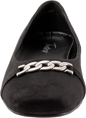 Trotters Harmony Women's Flat Shoes Black Suede : 9.5 M (B), Leather - Image 5