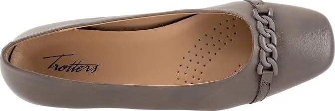 Trotters Harmony Women's Flat Shoes Grey : 9 M (B), Leather - Image 2