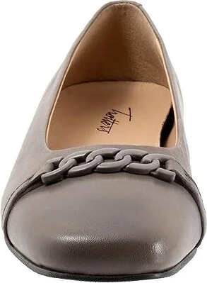Trotters Harmony Women's Flat Shoes Grey : 9 M (B), Leather - Image 4