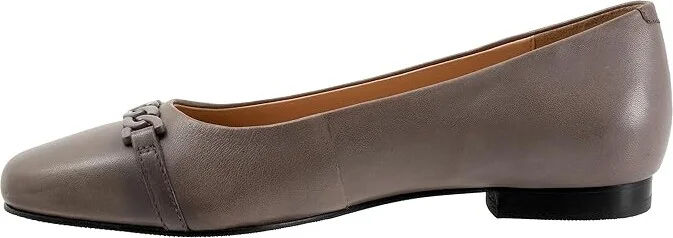 Trotters Harmony Women's Flat Shoes Grey : 9 M (B), Leather - Image 5
