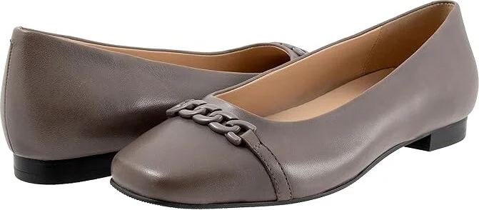 Trotters Harmony Women's Flat Shoes Grey : 9 M (B), Leather