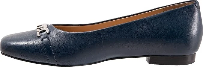 Trotters Harmony Women's Flat Shoes Navy : 12 W (D), Leather - Image 6