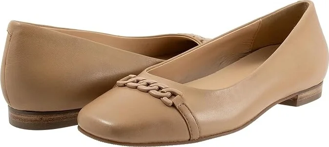 Trotters Harmony Women's Flat Shoes Nude : 7.5 W (D), Leather