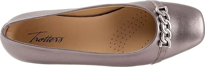 Trotters Harmony Women's Flat Shoes Pewter : 7.5 M (B), Leather - Image 2