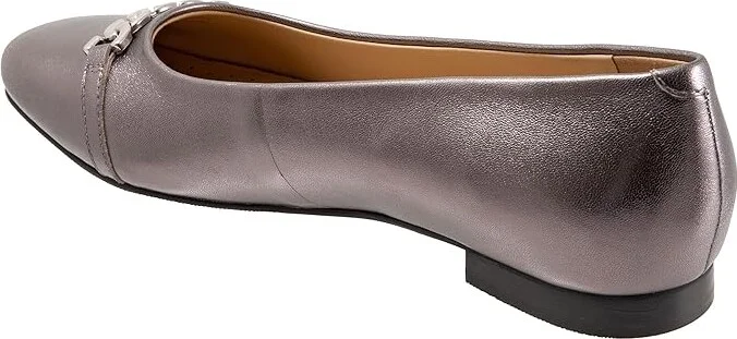 Trotters Harmony Women's Flat Shoes Pewter : 7.5 M (B), Leather - Image 4