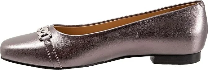 Trotters Harmony Women's Flat Shoes Pewter : 7.5 M (B), Leather - Image 6