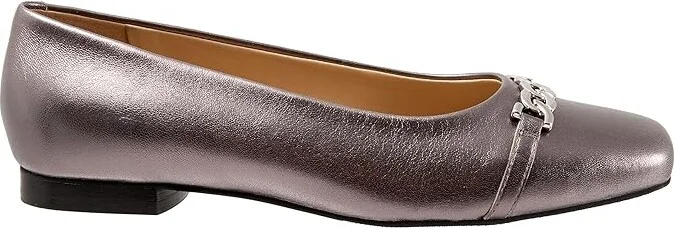 Trotters Harmony Women's Flat Shoes Pewter : 7.5 M (B), Leather - Image 7