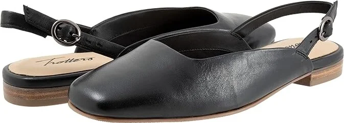 Trotters Holly Women's Flat Shoes Black : 7.5 M (B), Leather