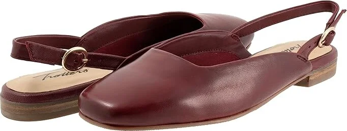 Trotters Holly Women's Flat Shoes Sangria : 8 W (D), Leather
