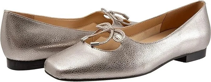 Trotters Honesty Women's Shoes Silver Metallic : 5 M (B), Leather