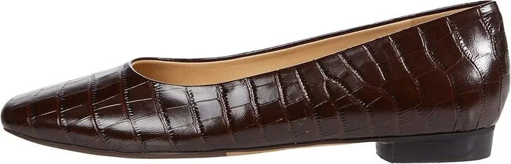 Trotters Honor Women's Shoes Dark Brown Croco Leather : 8.5 WW (EE) - Image 6