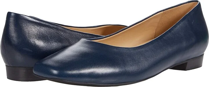 Trotters Honor Women's Shoes Navy Leather : 6.5 WW (EE)