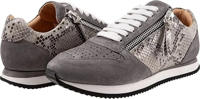 Trotters Infinity Women's Shoes Grey Suede Snake : 7 M (B), Leather