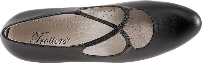 Trotters Jamie Women's 1-2 inch heel Shoes Black Leather : 6.5 N (AA), Textile/Leather - Image 2