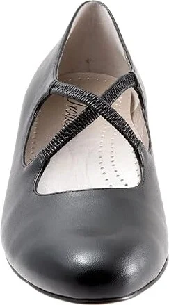 Trotters Jamie Women's 1-2 inch heel Shoes Black Leather : 6.5 N (AA), Textile/Leather - Image 5