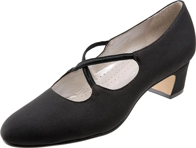 Trotters Jamie Women's 1-2 inch heel Shoes Black Microfiber : 6 M (B), Textile/Leather