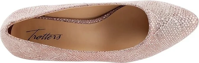 Trotters Jewel Women's Lace Up Wing Tip Shoes Rose Gold Metallic Snake : 5.5 M (B), Leather - Image 2