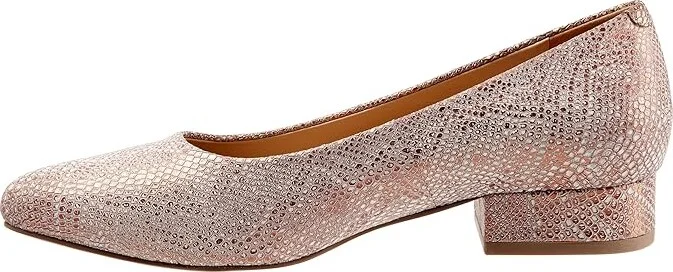 Trotters Jewel Women's Lace Up Wing Tip Shoes Rose Gold Metallic Snake : 5.5 M (B), Leather - Image 6