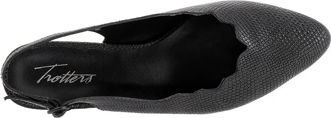 Trotters Joselyn Women's Shoes Black Snake Nubuck : 12 W (D), Leather - Image 2