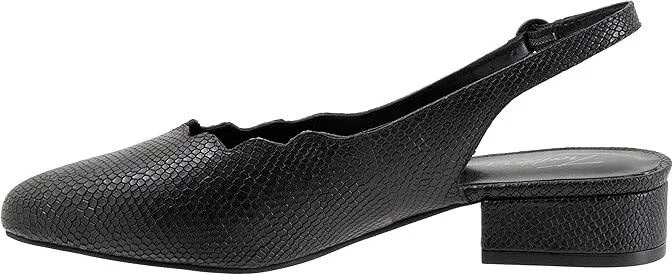 Trotters Joselyn Women's Shoes Black Snake Nubuck : 12 W (D), Leather - Image 6