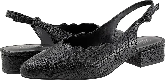 Trotters Joselyn Women's Shoes Black Snake Nubuck : 12 W (D), Leather