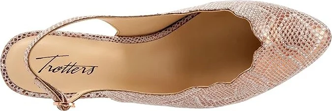 Trotters Joselyn Women's Shoes Rose Gold Metallic Snake : 5.5 M (B), Leather - Image 2