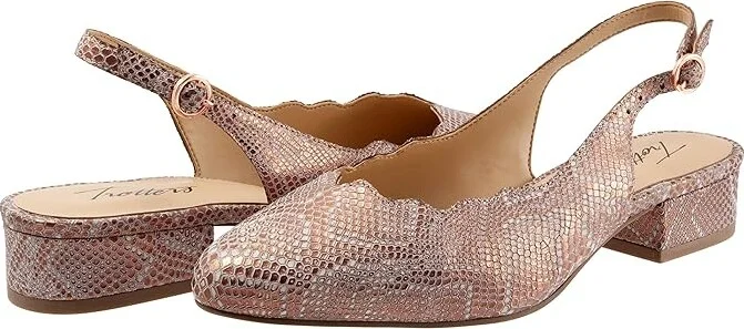 Trotters Joselyn Women's Shoes Rose Gold Metallic Snake : 5.5 M (B), Leather