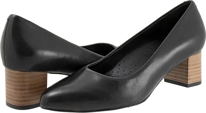 Trotters Kari Women's 1-2 inch heel Shoes Black/Nat : 10 M (B), Leather