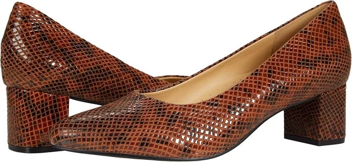 Trotters Kari Women's 1-2 inch heel Shoes Dark Brown Snake Leather : 10 N (AA)