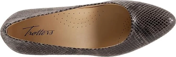 Trotters Kari Women's 1-2 inch heel Shoes Dark Grey Snake : 9.5 W (D), Leather - Image 2
