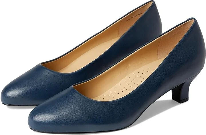 Trotters Kate High Women's Heels Navy : 7 M (B), Leather/Rubber