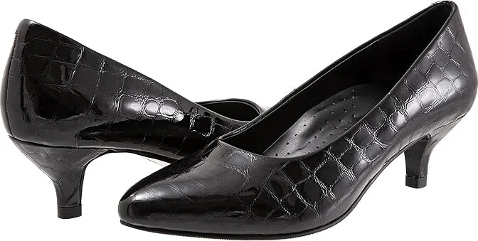 Trotters Kiera Women's 1-2 inch heel Shoes Black Croco Patent : 5 M (B), Leather